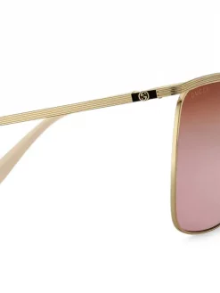 Gucci Eyewear 8056 GOLD Lunettes De Soleil à Monture Carrée Femme -Gucci Eyewear Soldes 2022 15871868 29843039 600