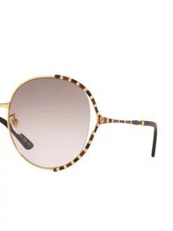 Gucci Eyewear Lunettes De Soleil GG0595S à Monture Ronde Femme -Gucci Eyewear Soldes 2022 15890941 29930868 600