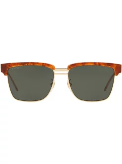 Gucci Eyewear Lunettes De Soleil Tintées à Monture Carrée Homme