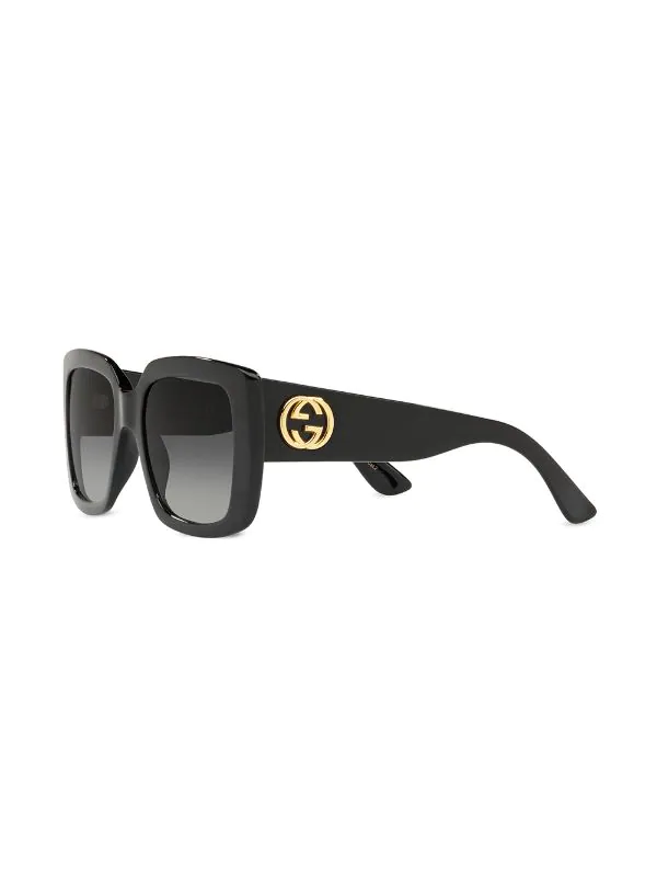 Gucci Eyewear 1100L1 Black Lunettes De Soleil GG0141S à Monture Carrée Femme 2 Gucci Eyewear 1100L1 Black Lunettes De Soleil GG0141S à Monture Carrée Femme – Image 2