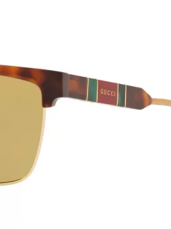 Gucci Eyewear 4402Y1 Havana Lunettes De Soleil à Monture Carrée Homme -Gucci Eyewear Soldes 2022 15892173 30048950 600