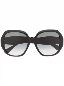 Gucci Eyewear 001 BLACK BLACK GREY Lunettes De Soleil à Monture Oversize Homme