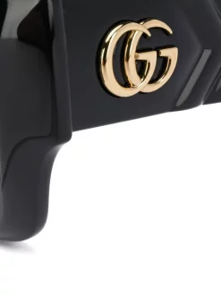 Gucci Eyewear 001 BLACK BLACK GREY Lunettes De Soleil GG0808S à Monture Oversize Femme -Gucci Eyewear Soldes 2022 15907784 29406141 600