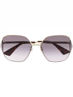 Gucci Eyewear Lunettes De Soleil à Monture Ronde 001 GOLD