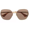 Gucci Eyewear 002 GOLD Lunettes De Soleil à Monture Oversize Femme