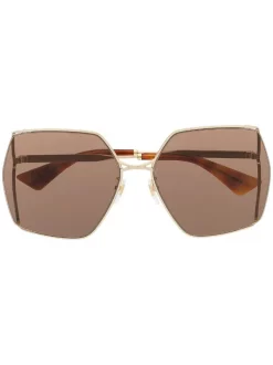 Gucci Eyewear 002 BROWN Lunettes De Soleil Ă Monture Oversize Femme