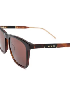Gucci Eyewear Lunettes De Soleil à Monture Carrée 002 BROWN -Gucci Eyewear Soldes 2022 15958624 30117411 600