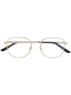 Gucci Eyewear 001 GOLD GOLD TRANSPARENT Lunettes De Vue Ă Monture Ronde Femme