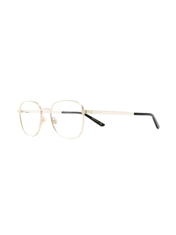 Gucci Eyewear 001 GOLD GOLD TRANSPARENT Lunettes De Vue à Monture Ronde Femme 2 Gucci Eyewear 001 GOLD GOLD TRANSPARENT Lunettes De Vue à Monture Ronde Femme – Image 2