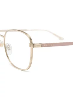 Gucci Eyewear Lunettes De Vue à Monture Carrée à Logo 003 GOLD -Gucci Eyewear Soldes 2022 15958654 29665818 600