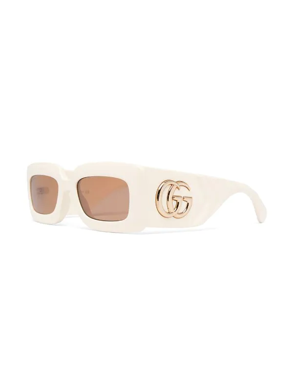 Gucci Eyewear Lunettes De Soleil à Monture Carrée Oversize 002 BEIGE 2 Gucci Eyewear Lunettes De Soleil à Monture Carrée Oversize 002 BEIGE – Image 2