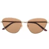 Gucci Eyewear Lunettes De Soleil à Monture Ovale 002 GOLD GOLD BROWN