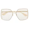 Gucci Eyewear Lunettes De Soleil à Monture Oversize 005 GOLD GOLD YELLOW