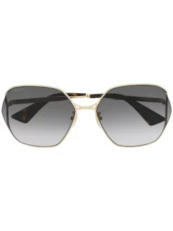 Gucci Eyewear Lunettes De Soleil à Monture Ovale Femme