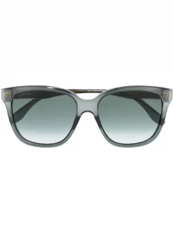 Gucci Eyewear 001 BLACK Lunettes De Soleil à Monture Ronde Femme