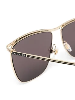 Gucci Eyewear 001 GOLD GOLD GREY Lunettes De Soleil à Monture Carrée Femme 5 Gucci Eyewear 001 GOLD GOLD GREY Lunettes De Soleil à Monture Carrée Femme -Gucci Eyewear Soldes 2022 15989490 29846853 600