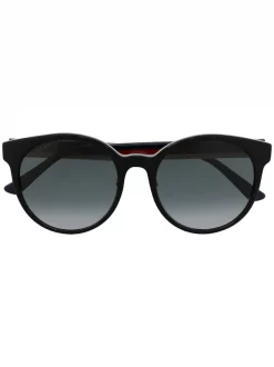 Gucci Eyewear Lunettes De Soleil à Monture Ronde 001 BLACK