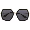 Gucci Eyewear 001 BLACK GOLD GREY Lunettes De Soleil à Monture Oversize Femme