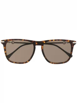 Gucci Eyewear HAVANA Lunettes De Soleil à Monture Carrée Homme