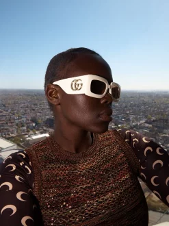 Gucci Eyewear Lunettes De Soleil à Logo Femme -Gucci Eyewear Soldes 2022 16262681 33176217 600