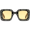 Gucci Eyewear Lunettes De Soleil à Monture Carrée Ornée De Cristal 1072 Nero