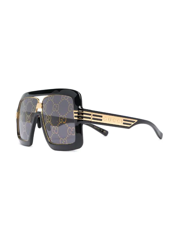 Gucci Eyewear Lunettes De Soleil Oversize à Monture Carrée 001 BLACK/ GOLD 2 Gucci Eyewear Lunettes De Soleil Oversize à Monture Carrée 001 BLACK/ GOLD – Image 2