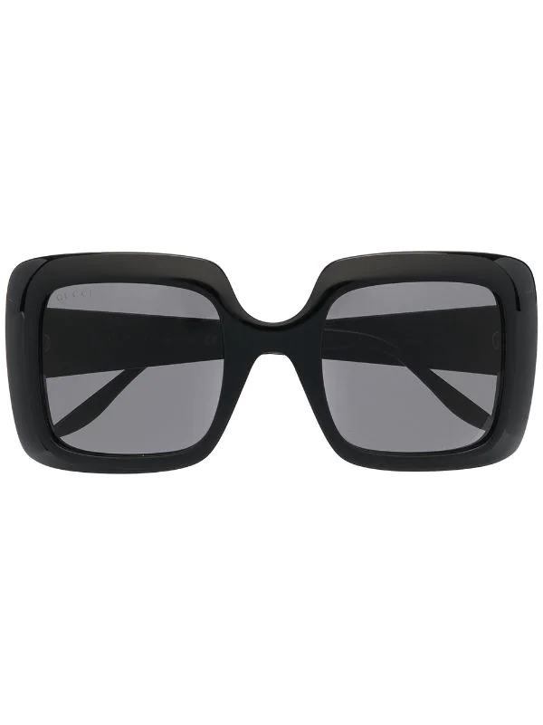 Gucci Eyewear Lunettes De Soleil GG à Monture Carrée 001 BLACK 1 Gucci Eyewear Lunettes De Soleil GG à Monture Carrée 001 BLACK