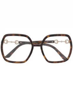 Gucci Eyewear 002 BROWN Lunettes De Vue Horsebit Ă Monture Oversize Femme