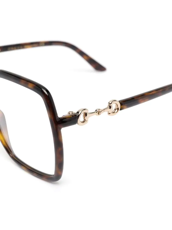 Gucci Eyewear 002 BROWN Lunettes De Vue Horsebit à Monture Oversize Femme 3 Gucci Eyewear 002 BROWN Lunettes De Vue Horsebit à Monture Oversize Femme – Image 3