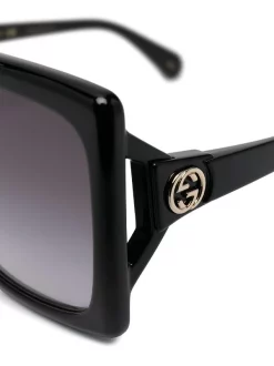 Gucci Eyewear Lunettes De Soleil GG à Monture Carrée Oversize 001 BLACK -Gucci Eyewear Soldes 2022 16330063 32738008 600