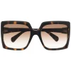Gucci Eyewear Lunettes De Vue à Monture Carrée à Logo 002 BROWN