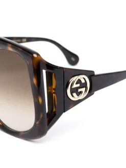 Gucci Eyewear Lunettes De Soleil à Monture Structurée Femme -Gucci Eyewear Soldes 2022 16330072 31305787 600