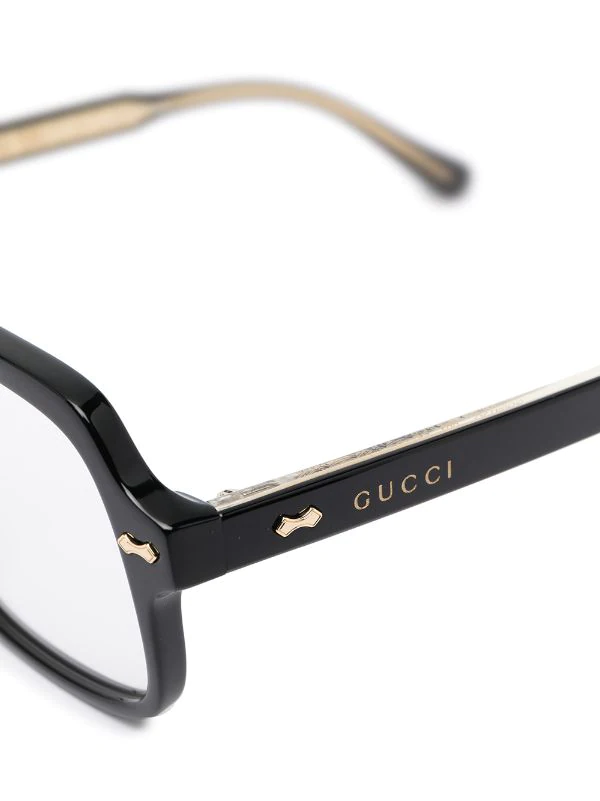Gucci Eyewear 001 BLACK Lunettes De Vue à Monture Carrée Homme 3 Gucci Eyewear 001 BLACK Lunettes De Vue à Monture Carrée Homme – Image 3