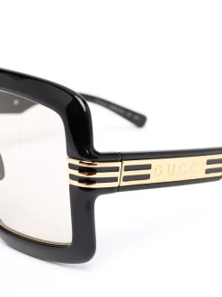 Gucci Eyewear Lunettes De Soleil Oversize à Monture Carrée 005 Black -Gucci Eyewear Soldes 2022 16331042 31309412 600