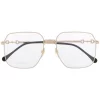 Gucci Eyewear 002 GOLD Lunettes De Vue Oversize à Monture Carrée Homme