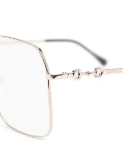 Gucci Eyewear 002 GOLD Lunettes De Vue Oversize à Monture Carrée Homme -Gucci Eyewear Soldes 2022 16331044 31323132 600