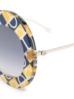 Gucci Eyewear 001 YELLOW/ BLUE Lunettes De Soleil à Monture Oversize Femme -Gucci Eyewear Soldes 2022 16331050 31322633 600