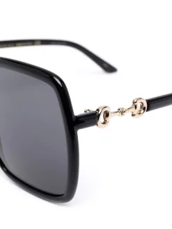 Gucci Eyewear Lunettes De Soleil à Monture Carrée Oversize 001 BLACK -Gucci Eyewear Soldes 2022 16331051 31322635 600