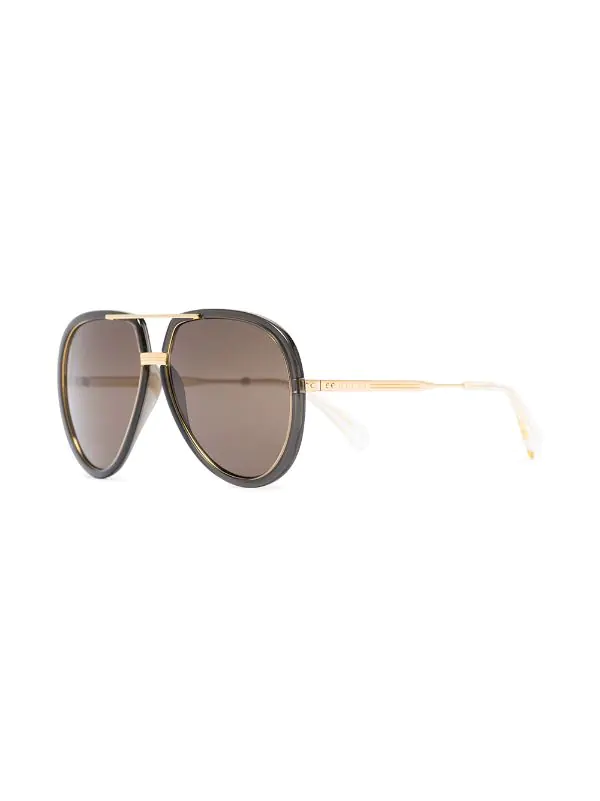 Gucci Eyewear Lunettes De Soleil à Monture Aviateur 001 GREY-GOLD-BROWN 2 Gucci Eyewear Lunettes De Soleil à Monture Aviateur 001 GREY-GOLD-BROWN – Image 2