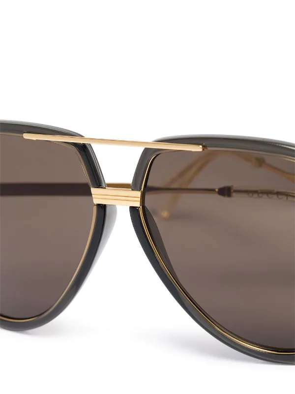 Gucci Eyewear Lunettes De Soleil à Monture Aviateur 001 GREY-GOLD-BROWN 3 Gucci Eyewear Lunettes De Soleil à Monture Aviateur 001 GREY-GOLD-BROWN – Image 3