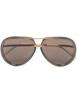 Gucci Eyewear Lunettes De Soleil Ă Monture Aviateur 001 GREY-GOLD-BROWN
