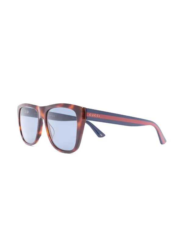 Gucci Eyewear Lunettes De Soleil à Effet écaille De Tortue 002 HAVANA BLUE 2 Gucci Eyewear Lunettes De Soleil à Effet écaille De Tortue 002 HAVANA BLUE – Image 2