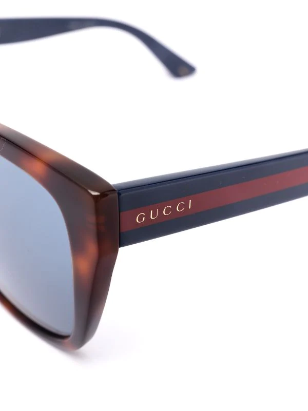 Gucci Eyewear Lunettes De Soleil à Effet écaille De Tortue 002 HAVANA BLUE 3 Gucci Eyewear Lunettes De Soleil à Effet écaille De Tortue 002 HAVANA BLUE – Image 3