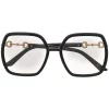 Gucci Eyewear Lunettes De Soleil à Monture Ronde 005 BLACK BLACK YELLOW