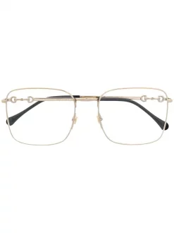 Gucci Eyewear 002 Lunettes De Vue Horsebit à Monture Carrée Femme