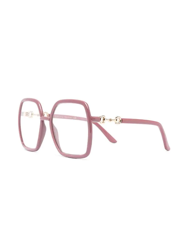 Gucci Eyewear Lunettes De Vue Horsebit à Monture Carrée 003 PINK 2 Gucci Eyewear Lunettes De Vue Horsebit à Monture Carrée 003 PINK – Image 2