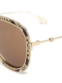 Gucci Eyewear Lunettes De Soleil à Effet Peau De Serpent Homme -Gucci Eyewear Soldes 2022 16467159 31991786 600