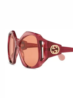 Gucci Eyewear Lunettes De Soleil à Logo 2000P1 BURGUNDY -Gucci Eyewear Soldes 2022 16511967 34015335 600