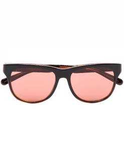 Gucci Eyewear BLACK-BLACK-ORANGE Lunettes De Soleil à Monture Ronde Homme
