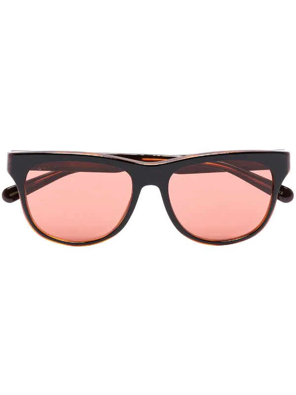Gucci Eyewear BLACK-BLACK-ORANGE Lunettes De Soleil à Monture Ronde Homme 1 Gucci Eyewear BLACK-BLACK-ORANGE Lunettes De Soleil à Monture Ronde Homme